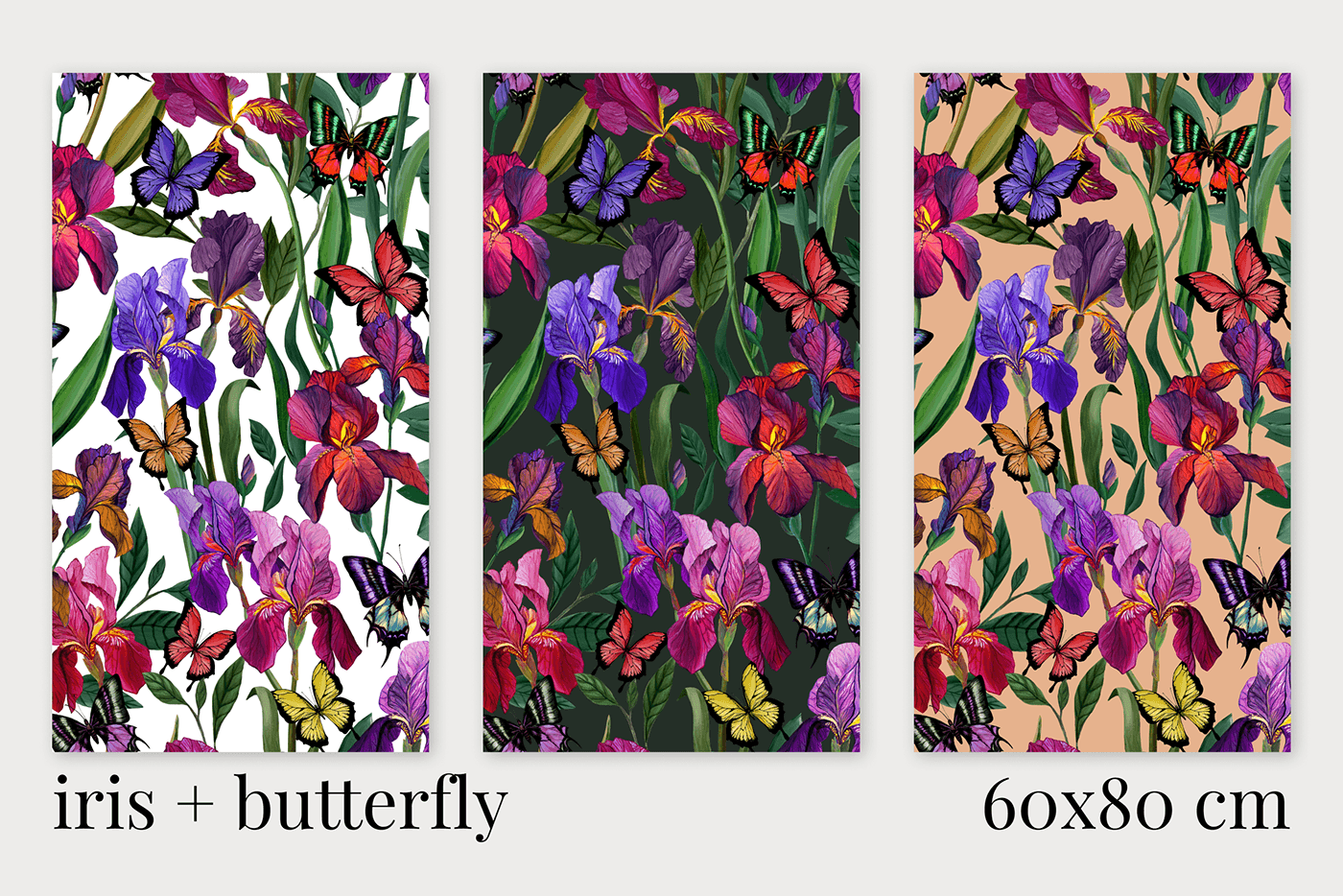 floral iris butterfly seamless pattern Patterns pattern design  surface textile surface design print