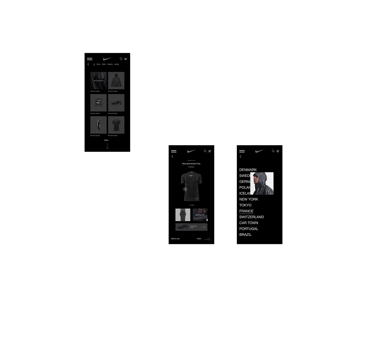 black White interaction motion Nike UI ux Web Webdesign Website