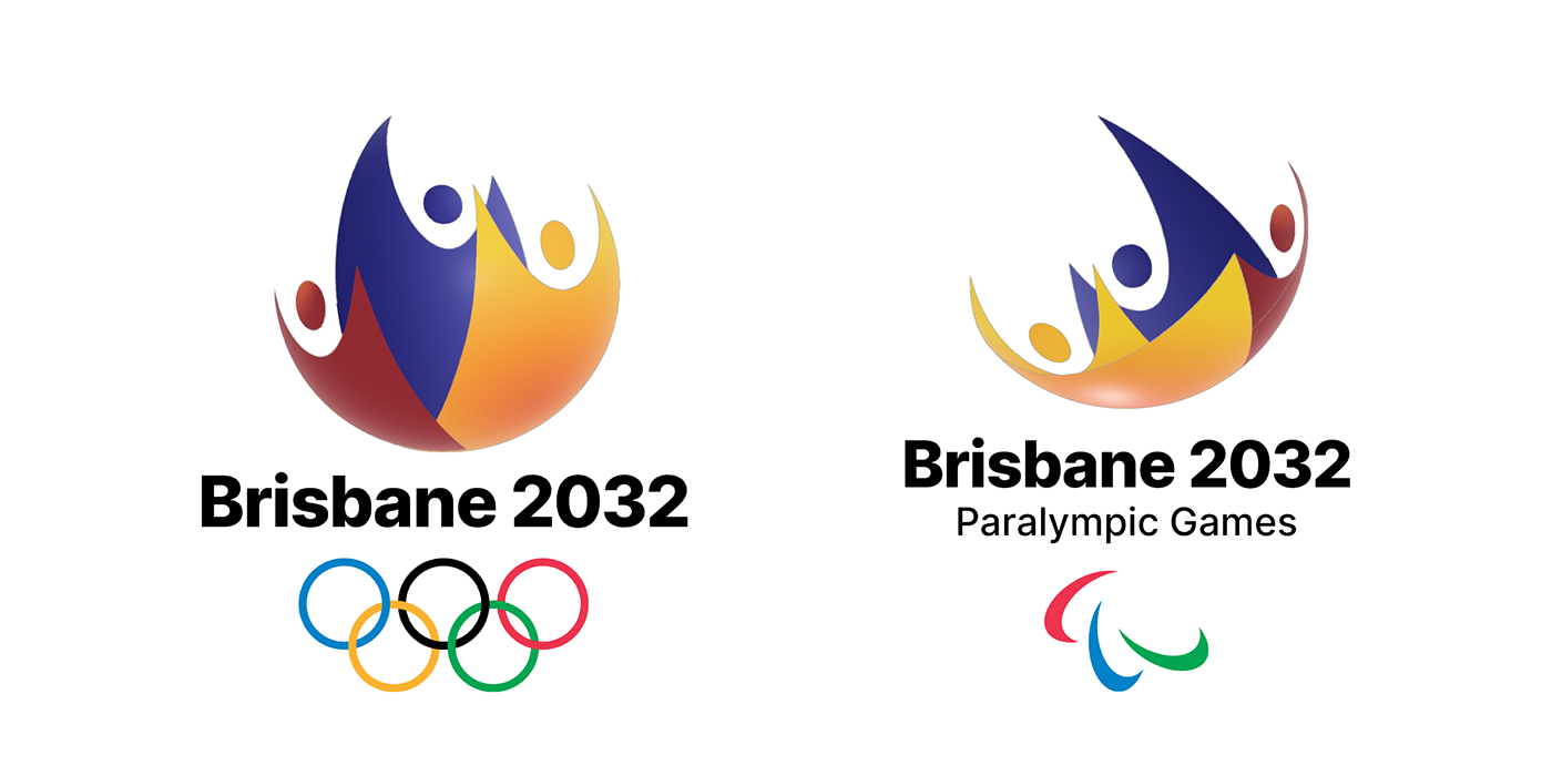 Olympics Brisbane Queensland Australia emblem brand identity Identity System Logo Design pictogram poster
