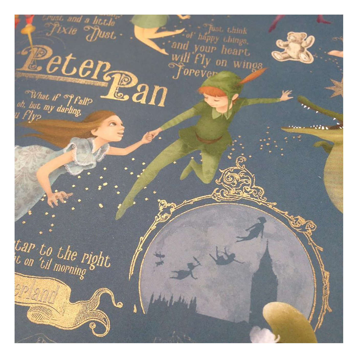 peter pan fairy tale pattern giftwrap Stationery Wrapping paper Tinker Bell hook