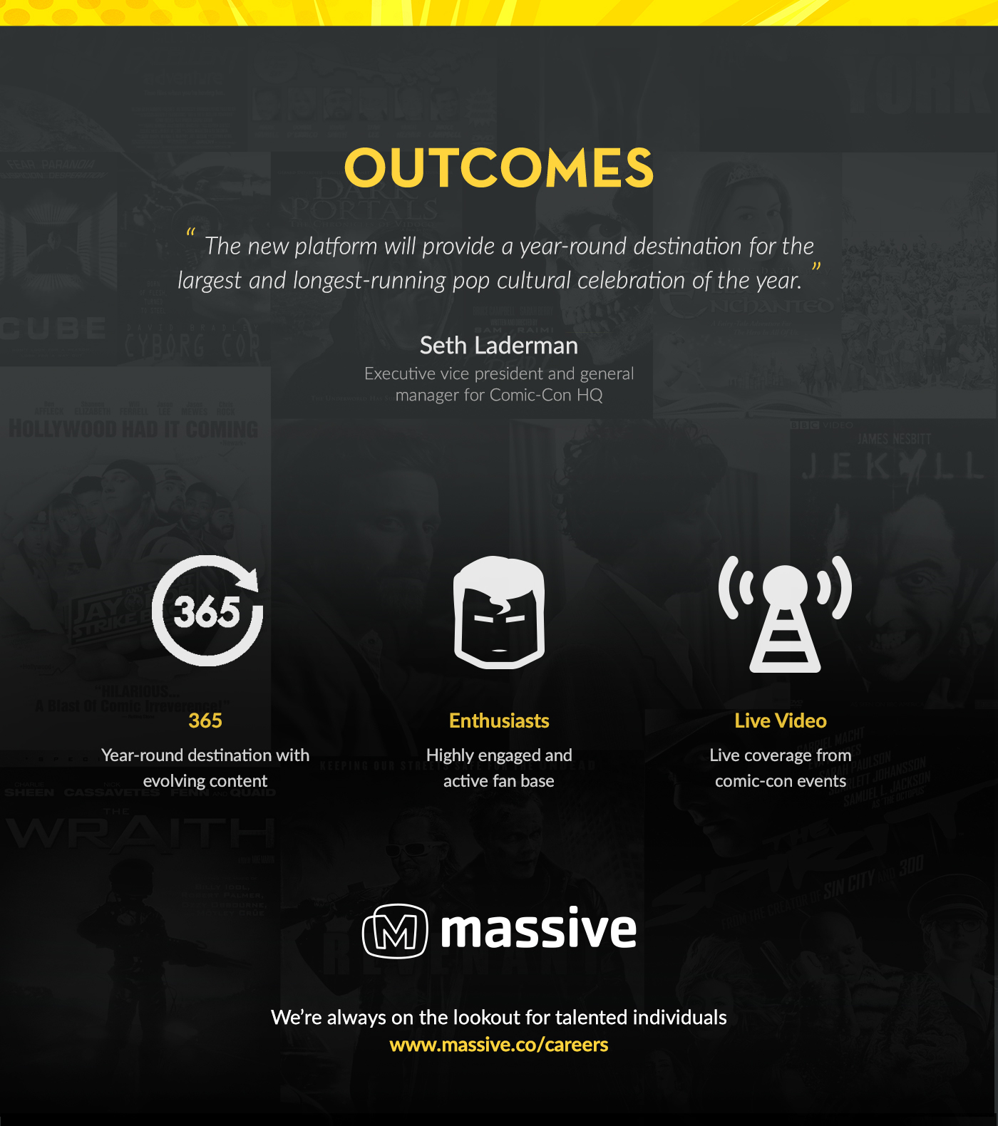 UI ux comic-con Massive AXIS smart tv app video Live TV interaction Lionsgate