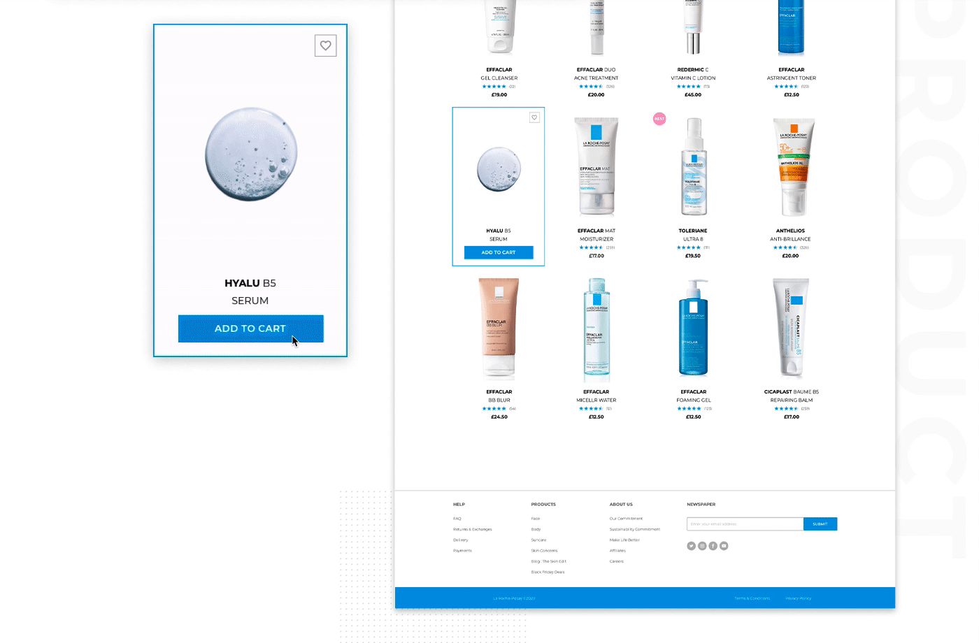 La Roche Posay redesign ux/ui Web Design  app design e-commerce Responsive skincare Web