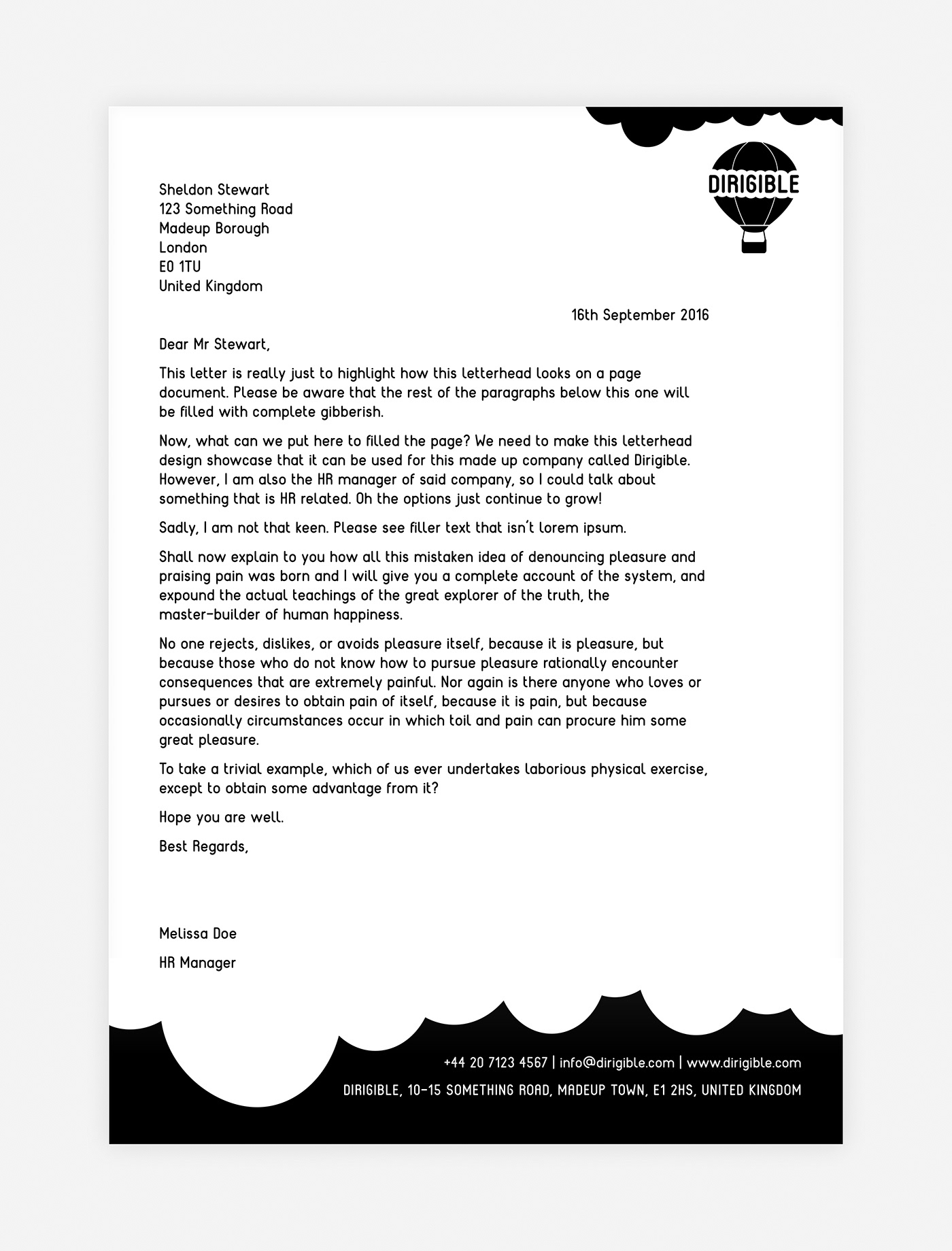 logo design letterhead letter business card black and white branding 