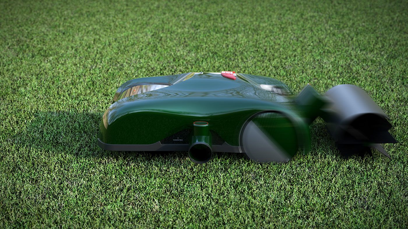 3D automatic automotive   clean concept garden industrial design  lawn Render robot