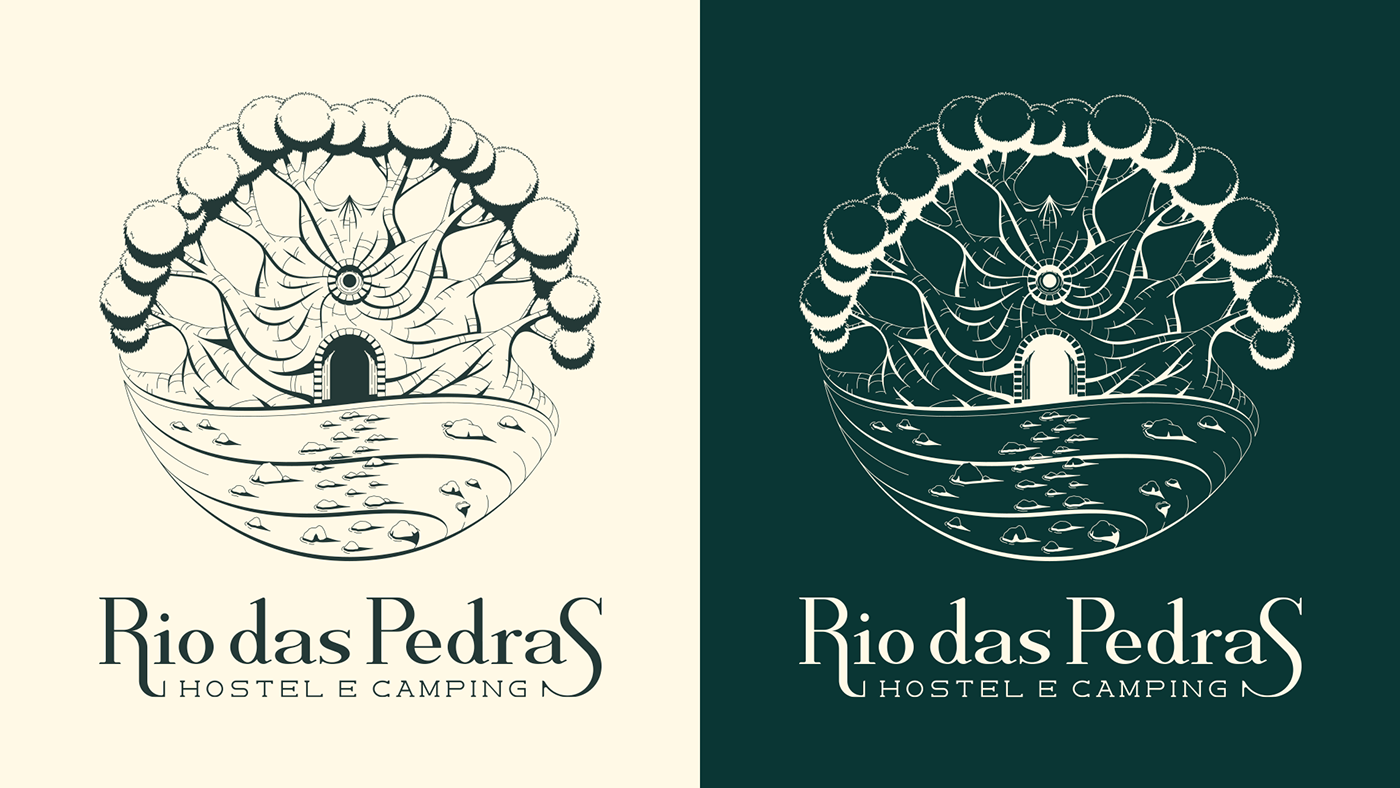logo branding  hostel camping ILLUSTRATION  typography   sketch design visual identity brand