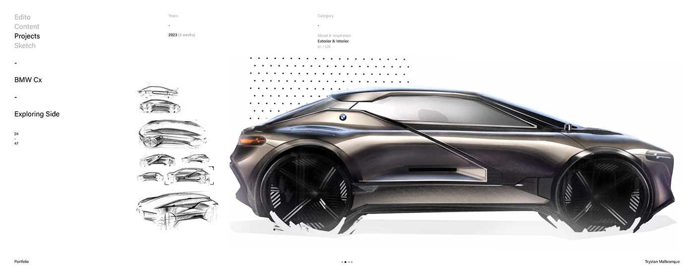 car automotive   design sketch Render exterior Procreate sketchbook portfolio Transportation Design