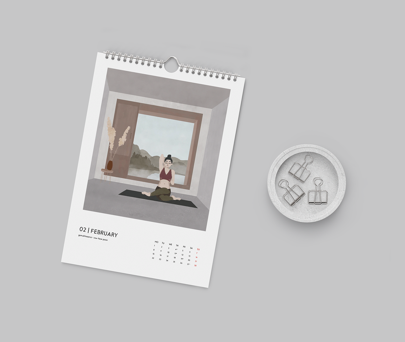 calendar 2021 digital illustration graphic design  Illustrator InDesign photoshop poster print Procreate Yoga
