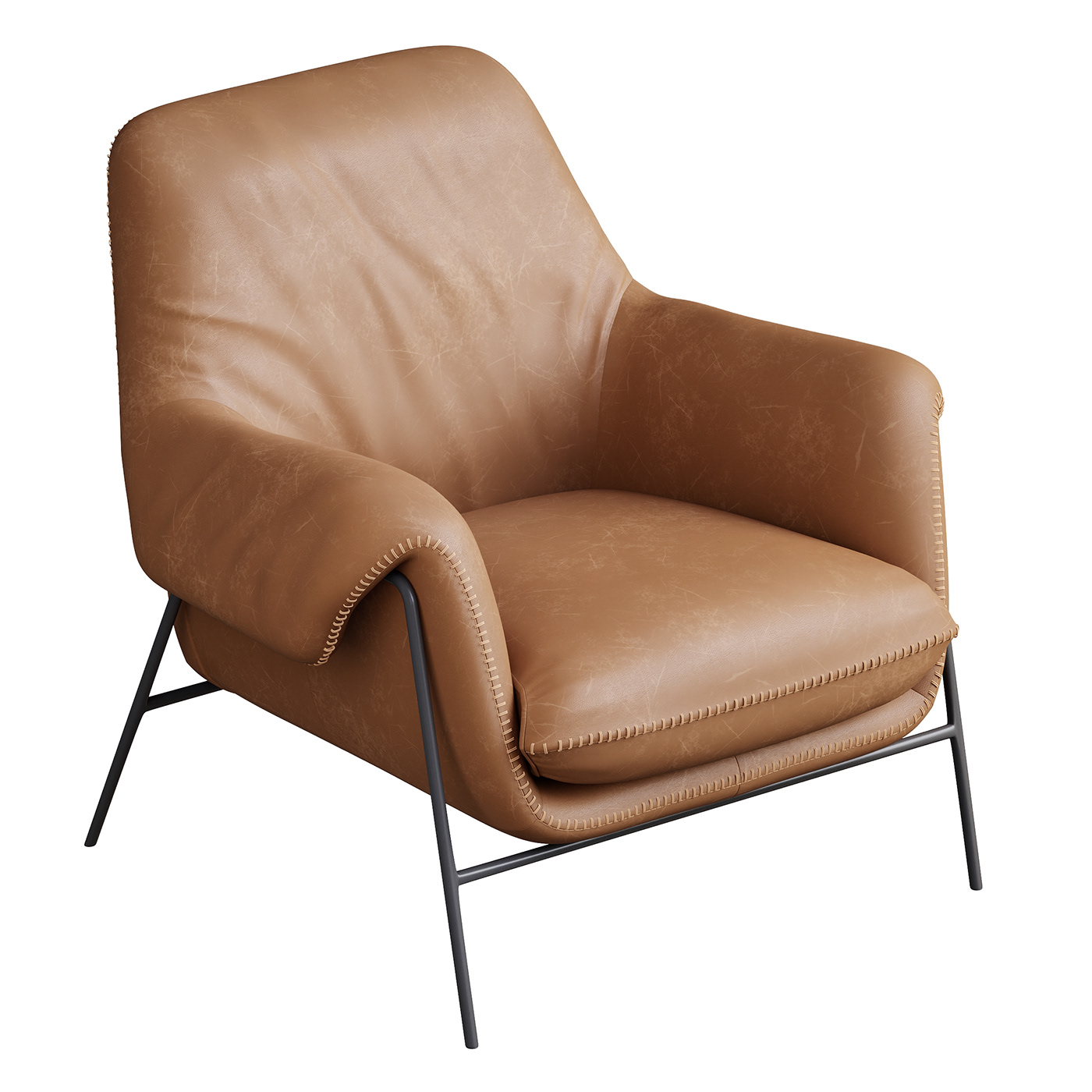 3D armchair chair engles furniture leather Render