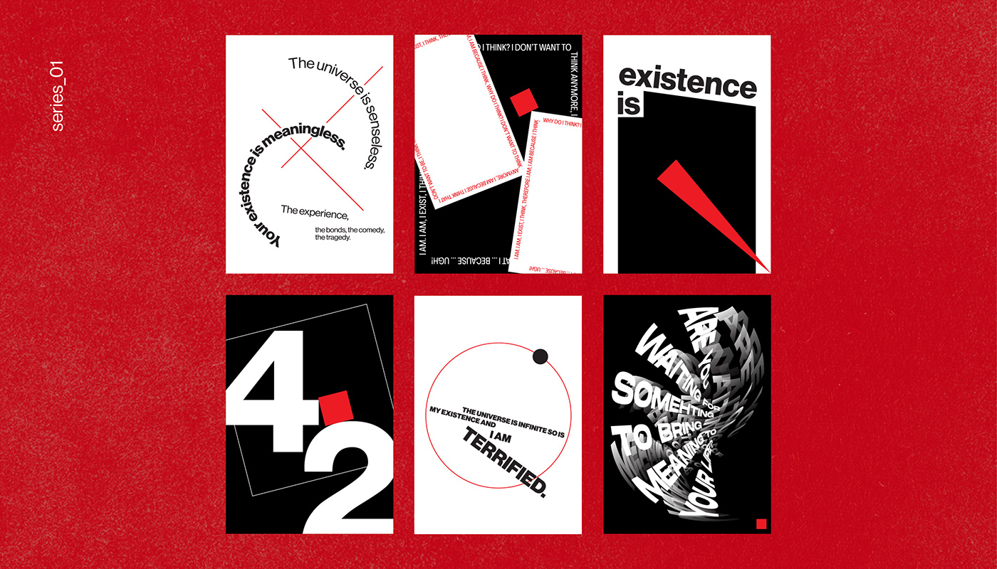 philosophy  existentialism Zine  Poster Design art direction  Advertising  typographic print design 