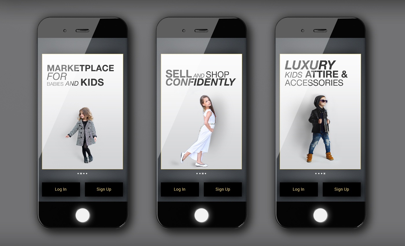 UI ux UI/UX fashiom Lux luxe kid ios app mobile