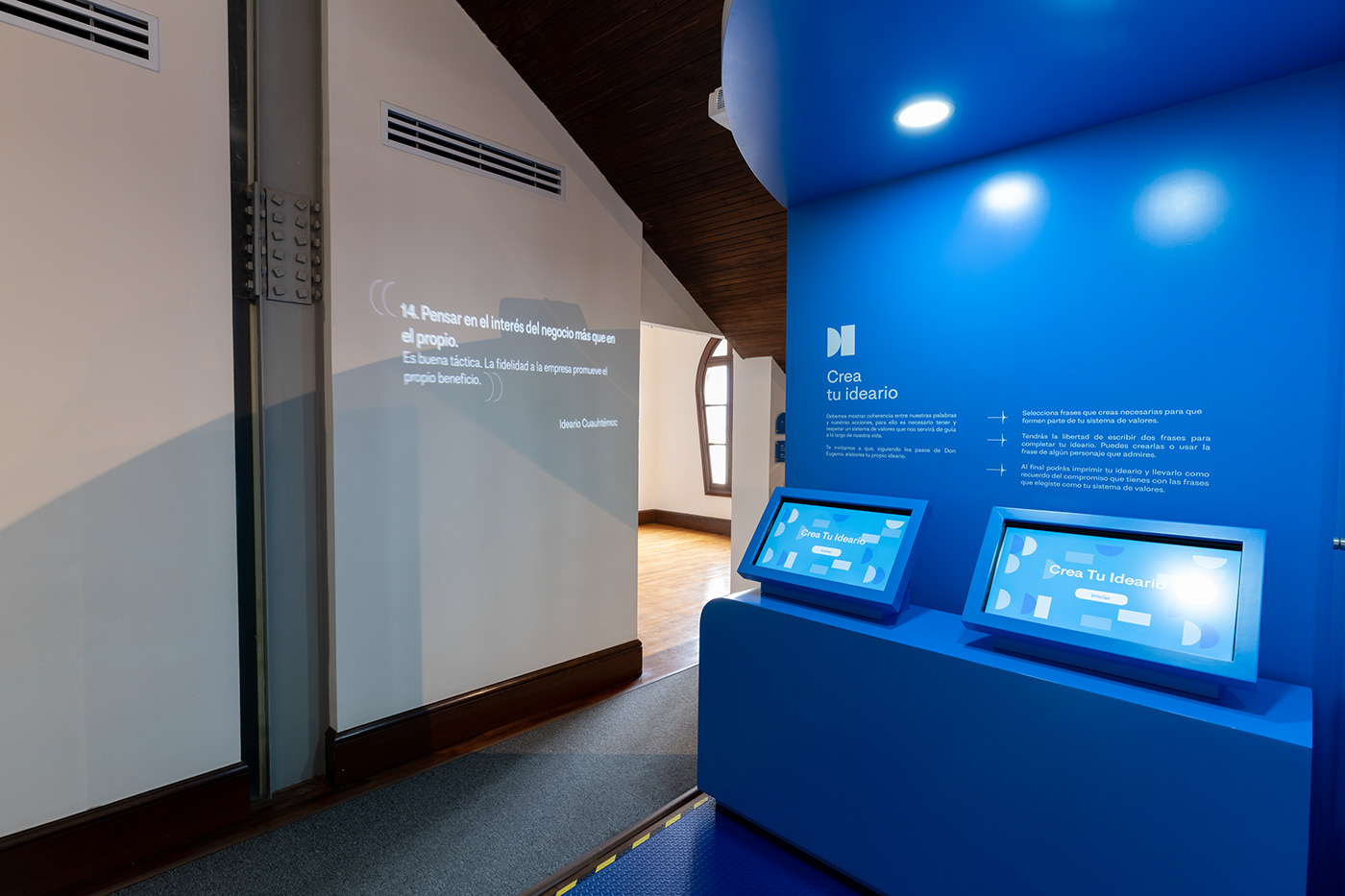 Exhibition  house interactive mid century museum projection mapping sculpture UI ux wall