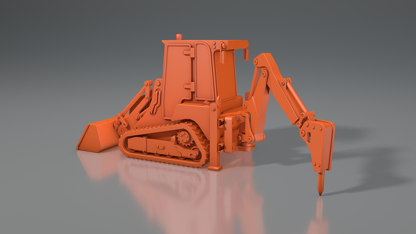 3D bulldozer Crawler equipment Excavator JCB MINI Offroad print Tractor