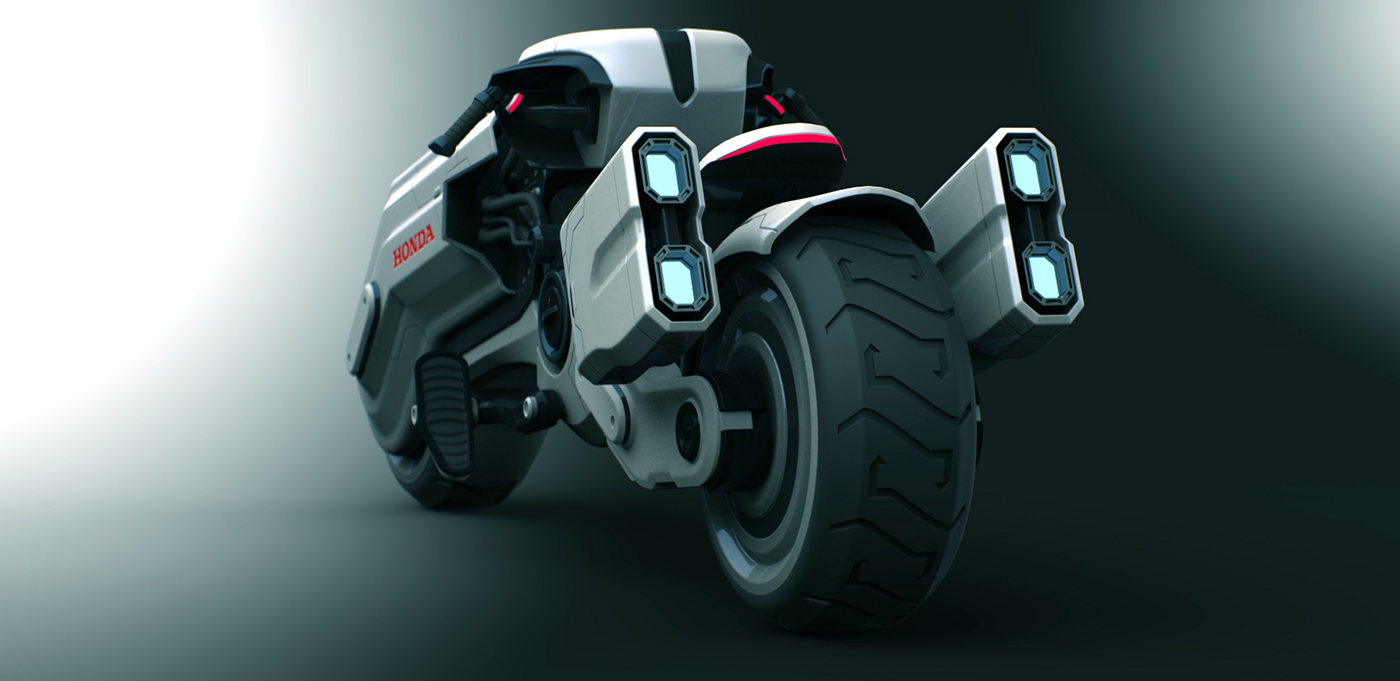Honda motorcycle concept automotive   3D futuristic chopper Vehicle