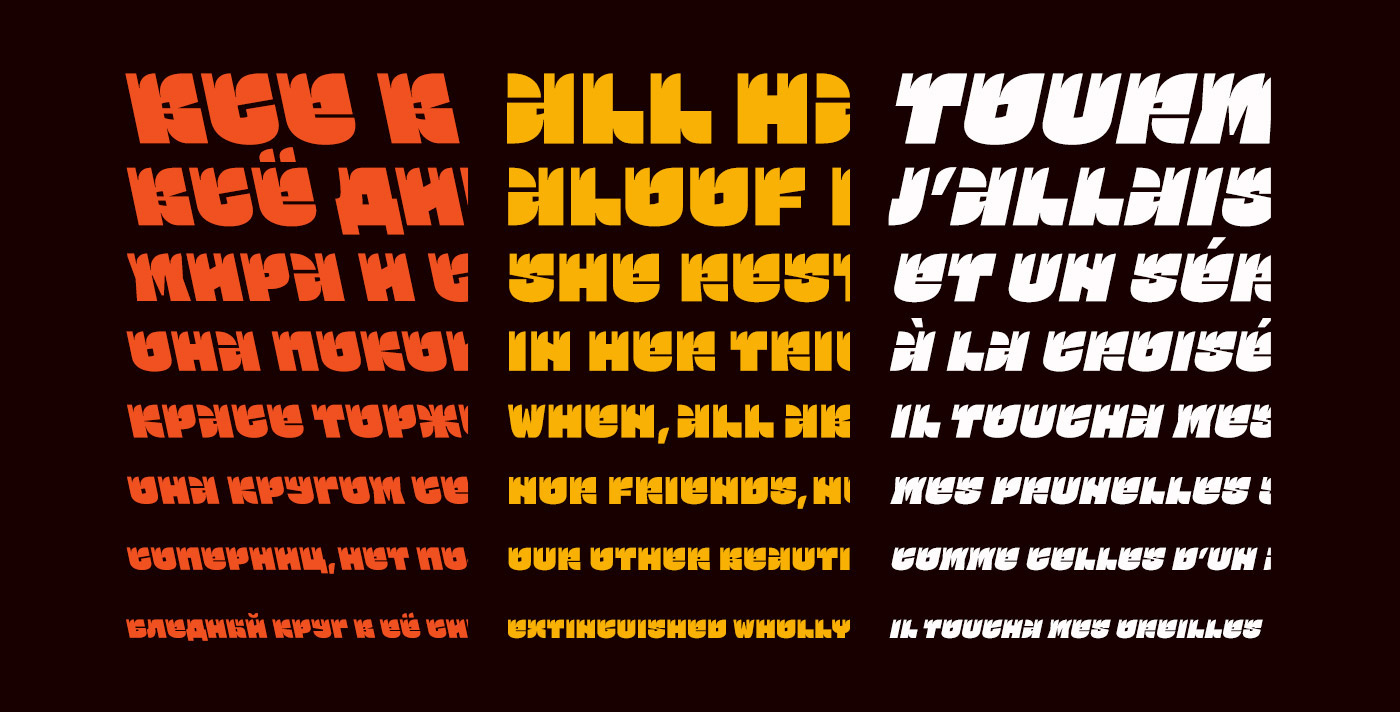Russian fonts ogonyok Typeface Latin Cyrillic Display grotesque retalic regular italic