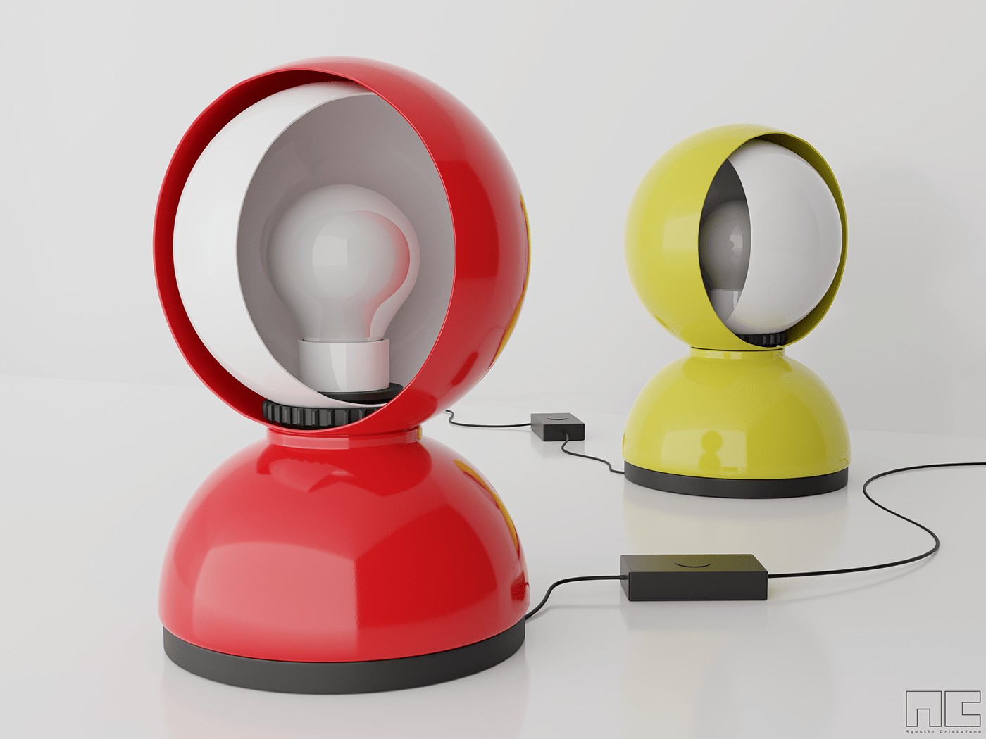 blender design eclisse iconic industrial Lamp magistretti product Render visualization