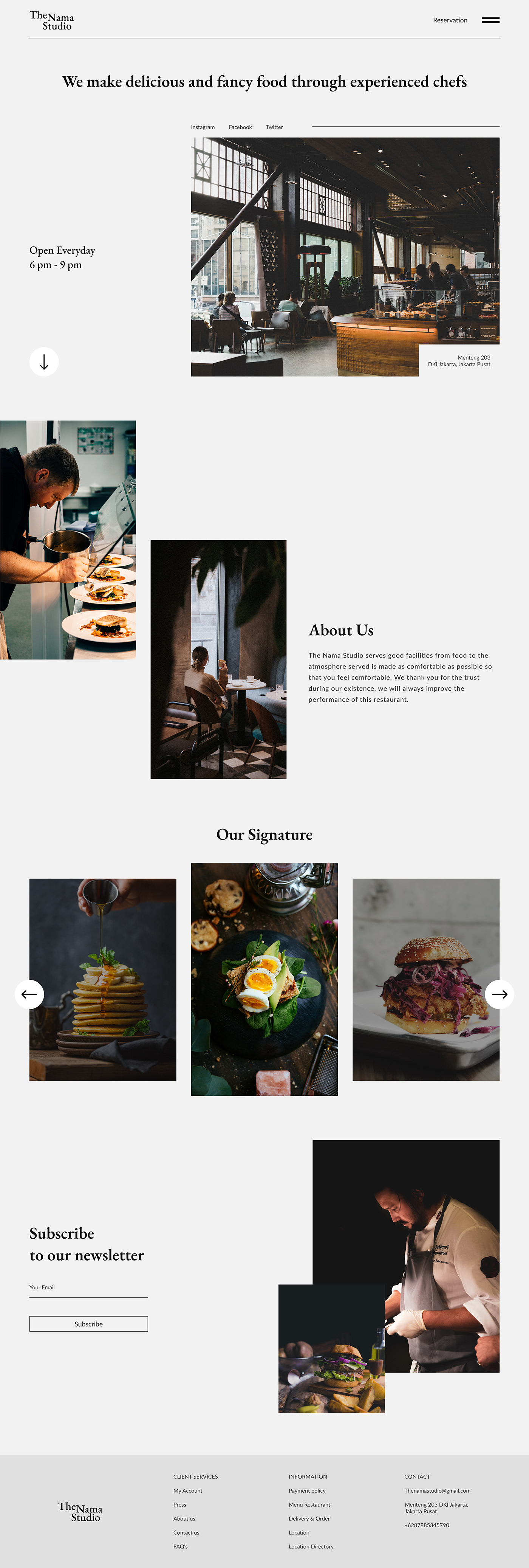 concept Food  minimal restaurant UI user interface ux Web Webdesign Website