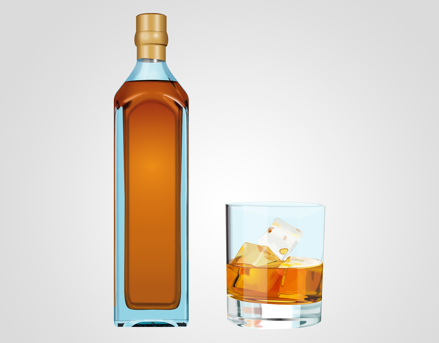 Whisky Illustrator All Vector  glass black label blue label Gold Label alcohol Digital Drawing banner