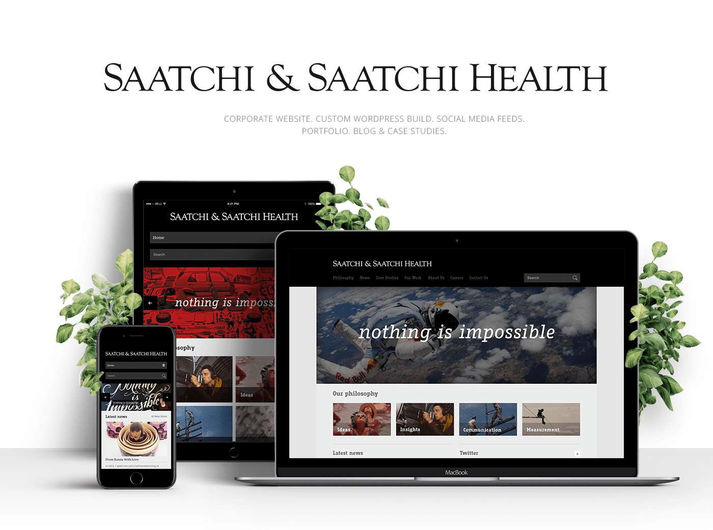 Website corporate Saatchi wordpress HTML css Responsive