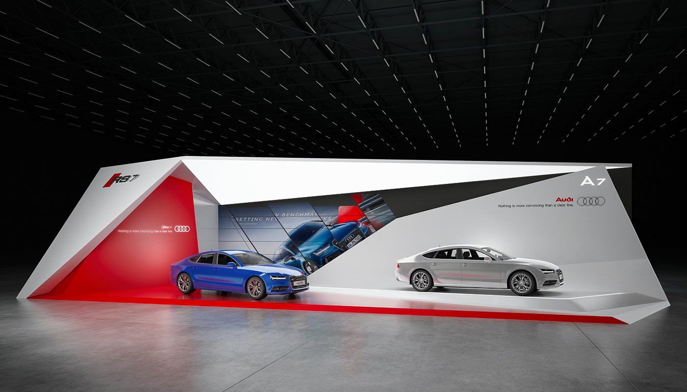 stand design Audi audi stand audi exhibition stand simple stand minimalistic stand Car stand auto show High Tech exhibition stand
