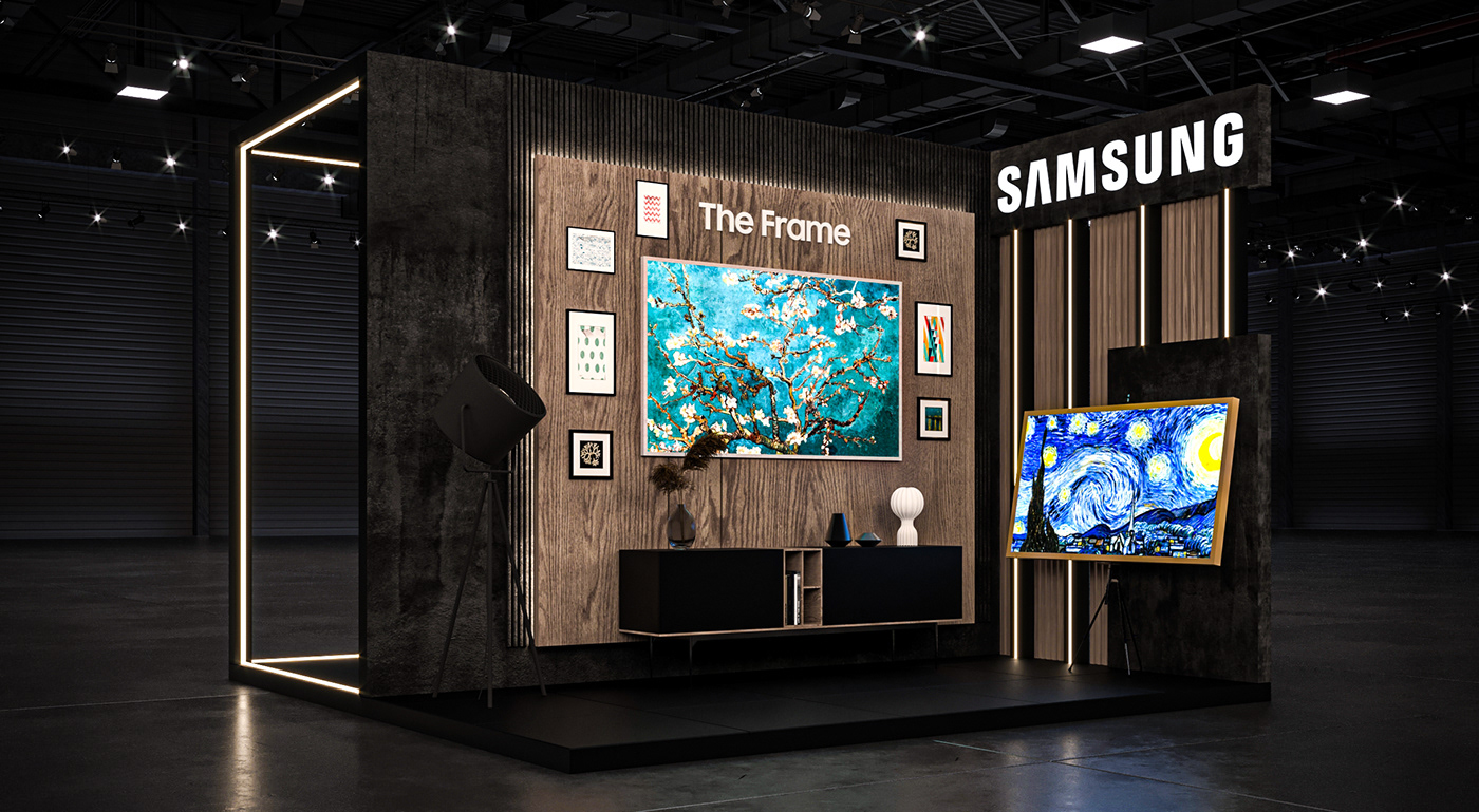 activation Advertising  artist booth Exhibition  Interior portrait Samsung tv van gogh