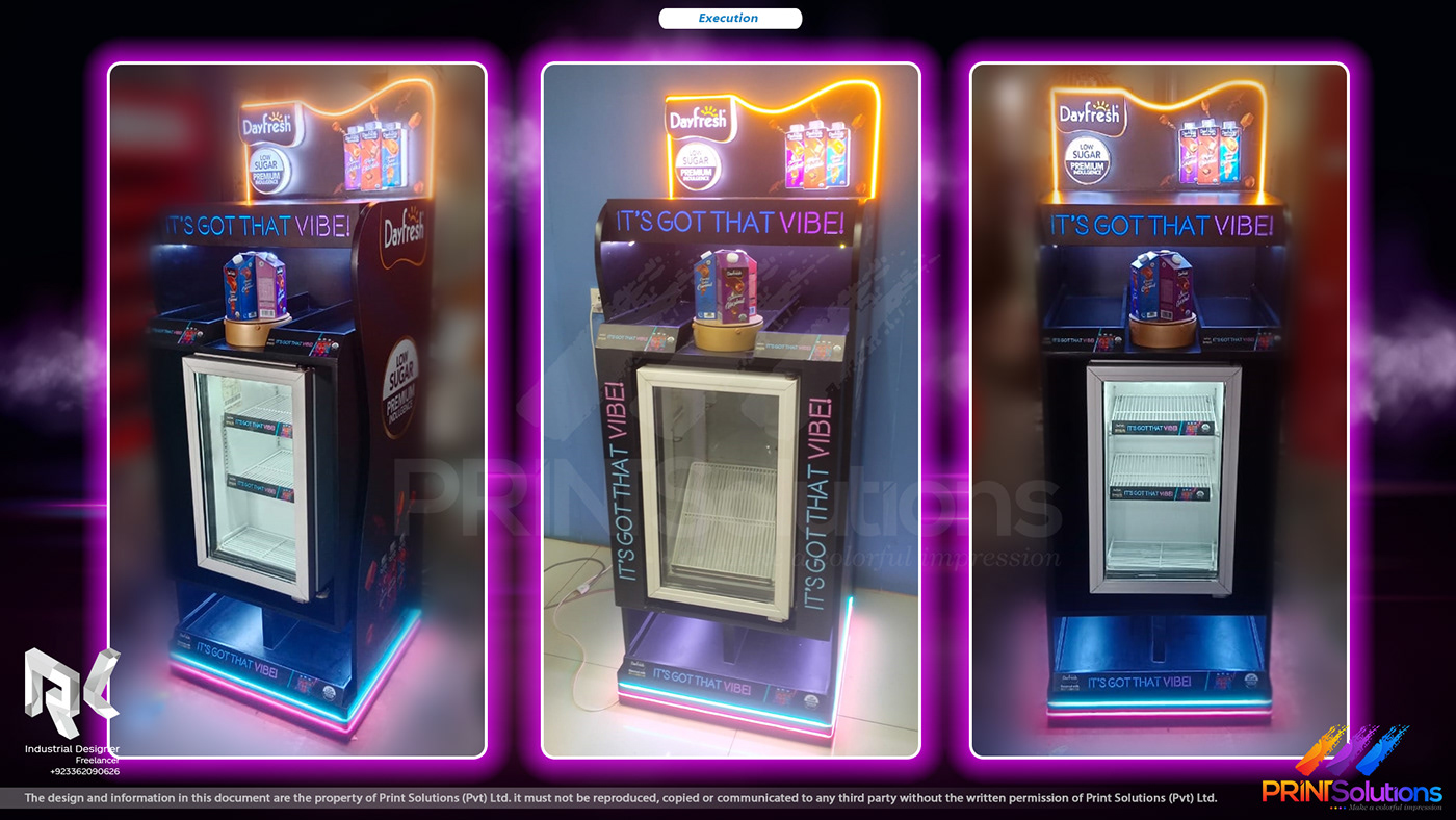 dayfresh flavouredmilk FSU Display Stand Retail posm 3D pop neon