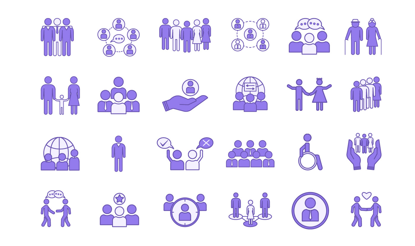 people icons Web Design  family person children community friends population team