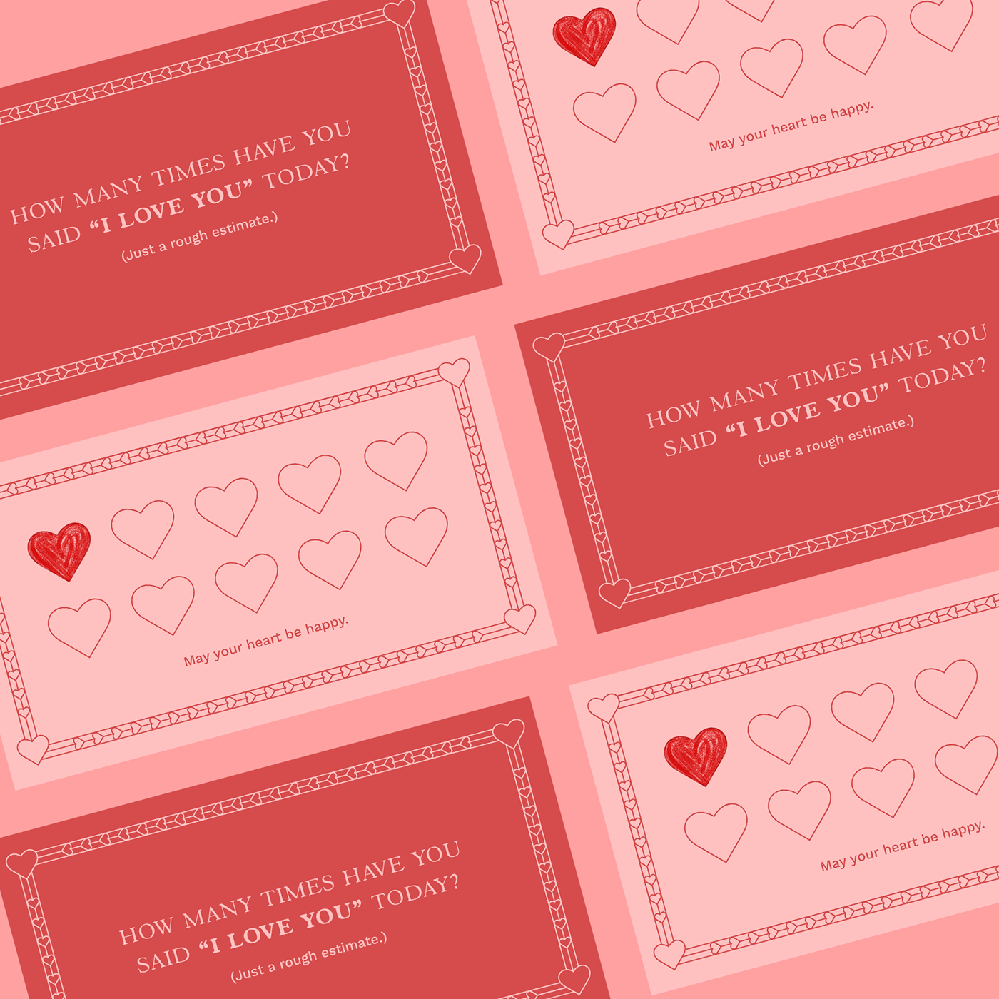 graphic design  loyalty card valentines heart