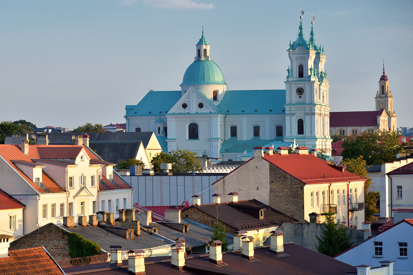 architecture roofs cathedral city cityscape historic Grodno belarus