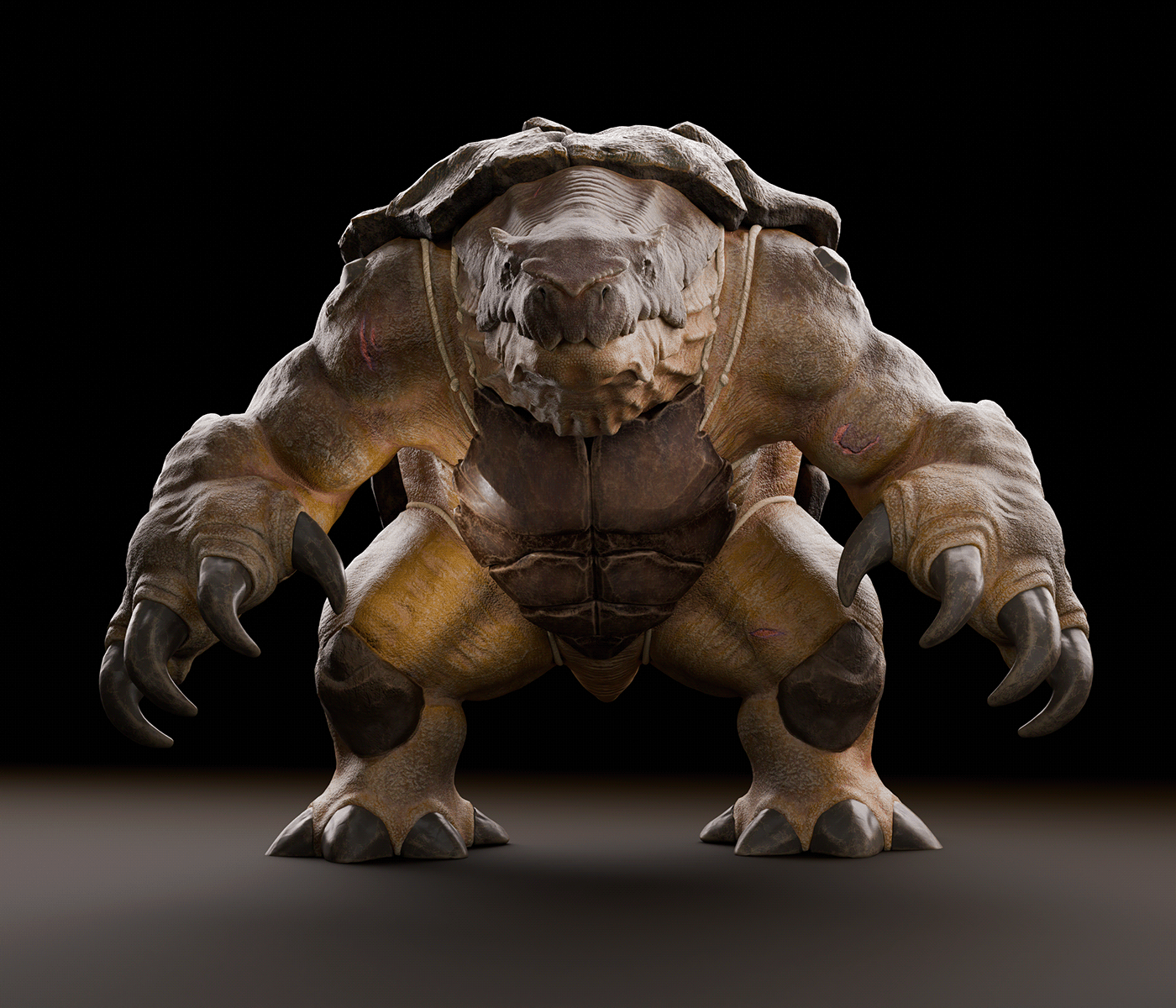 Turtle monster Character design  realistic concept art Zbrush Render sculpture 3D 3d modeling