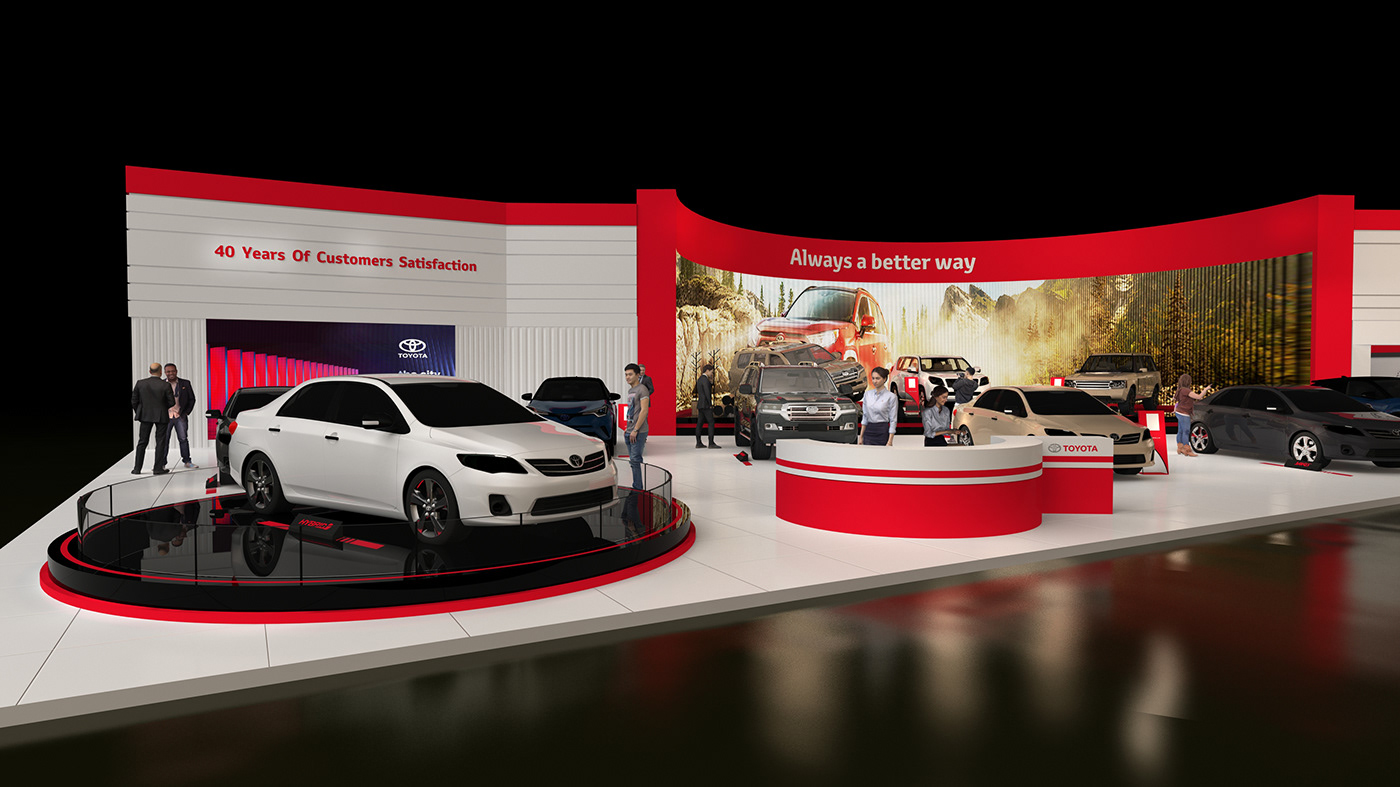 Advertising  booth Cars design toyota