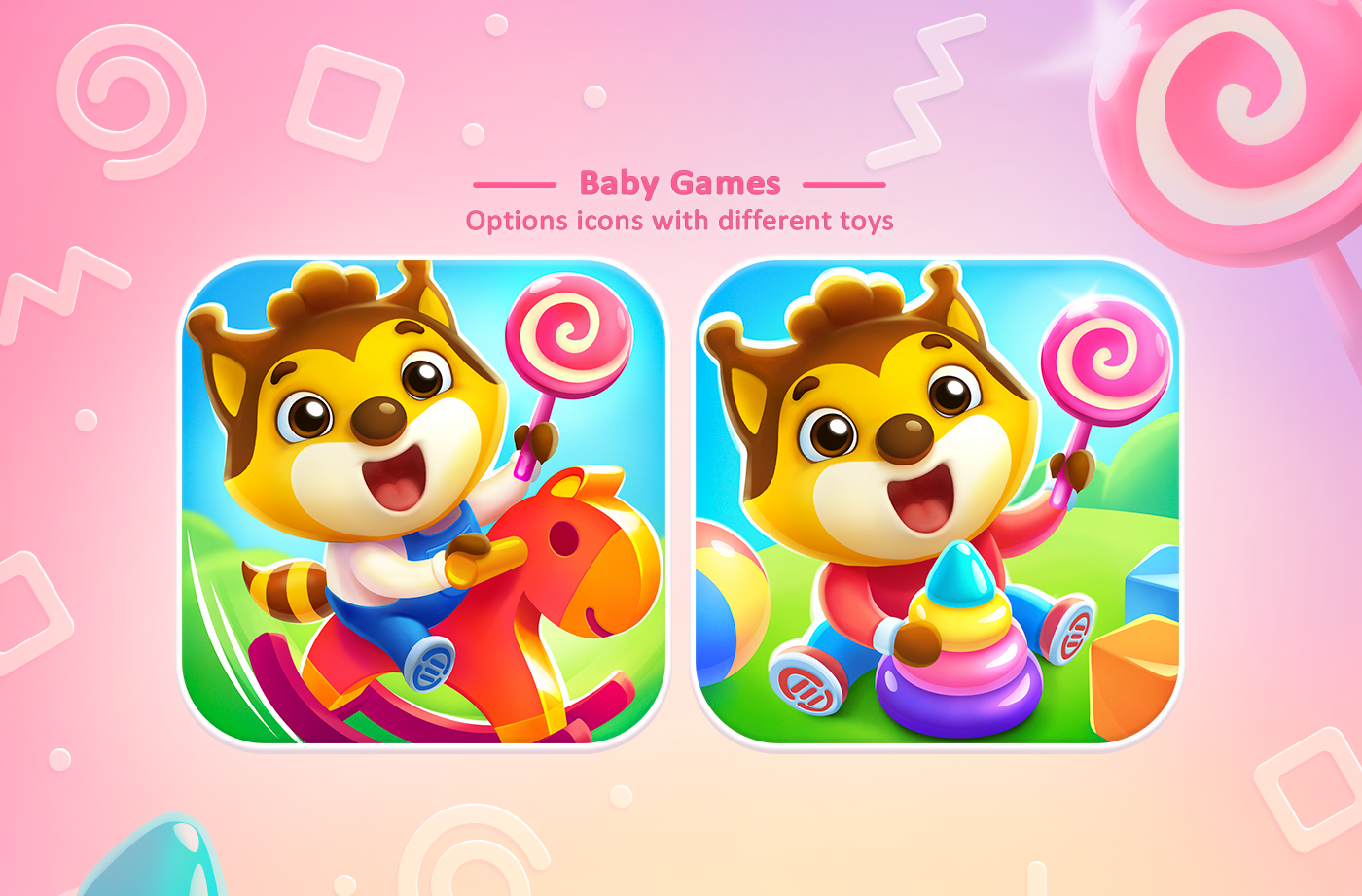 game Icon raccoon For Kids app toys bright Character animals Cars