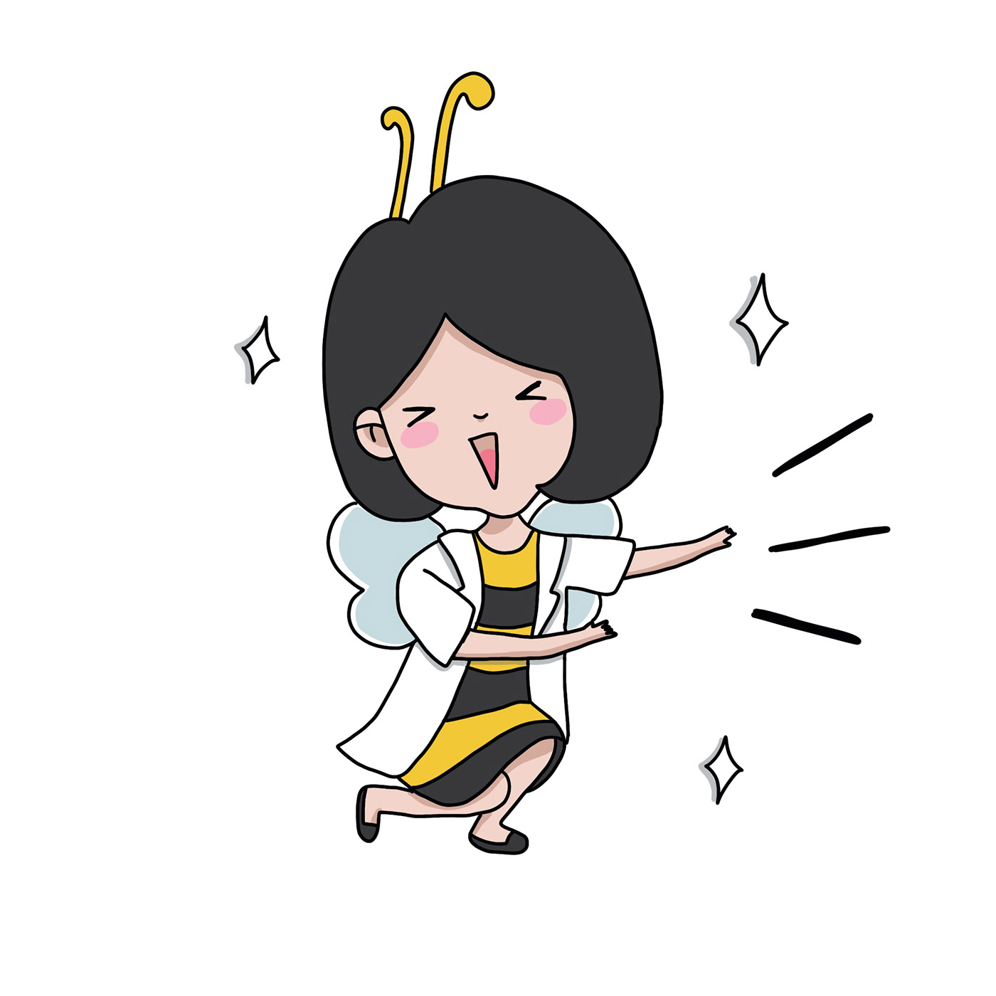 Character design ILLUSTRATION  cartoon Illustrator cute girl bee
