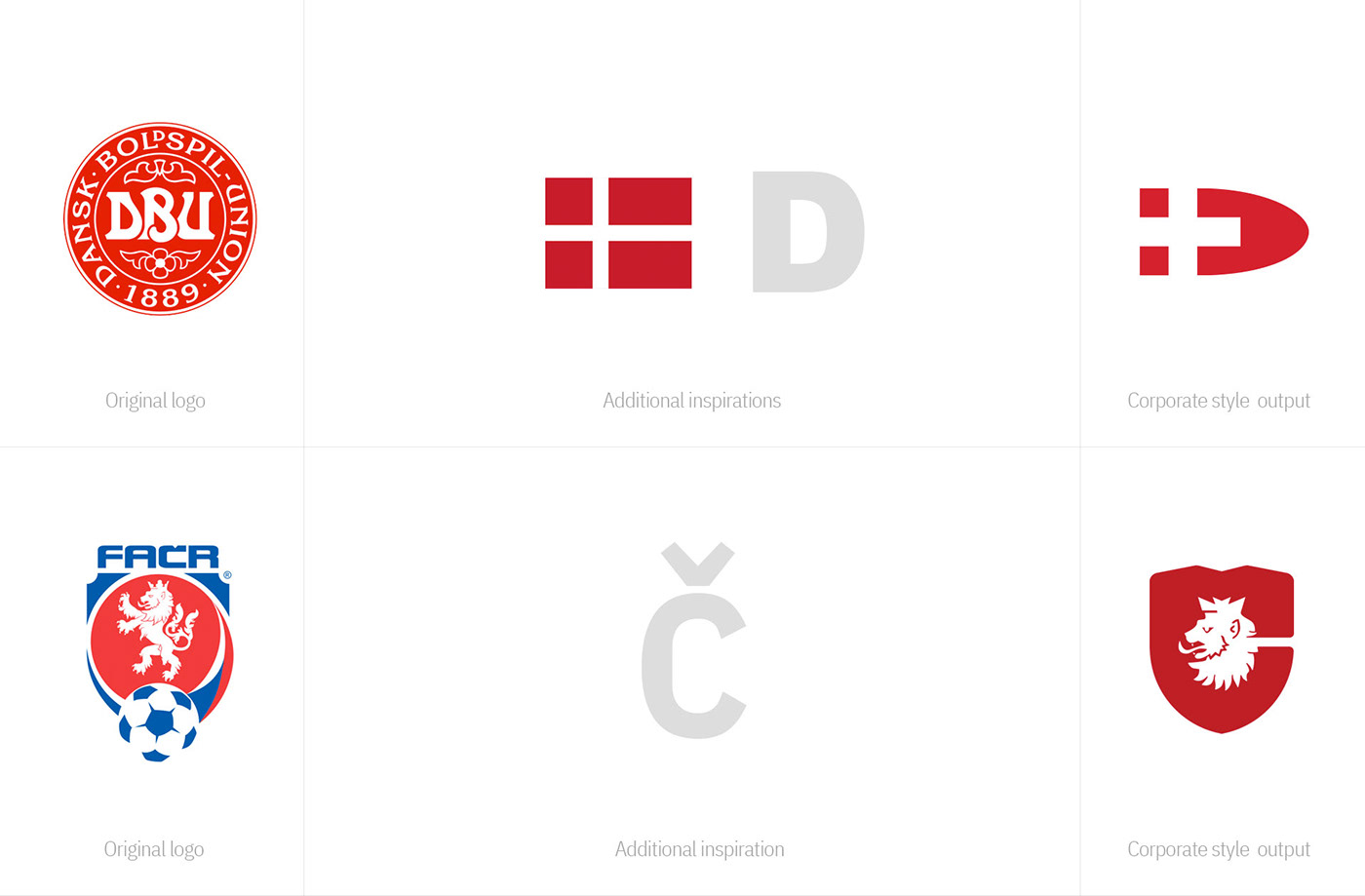 Denmark and Czech Football Logo Redesign