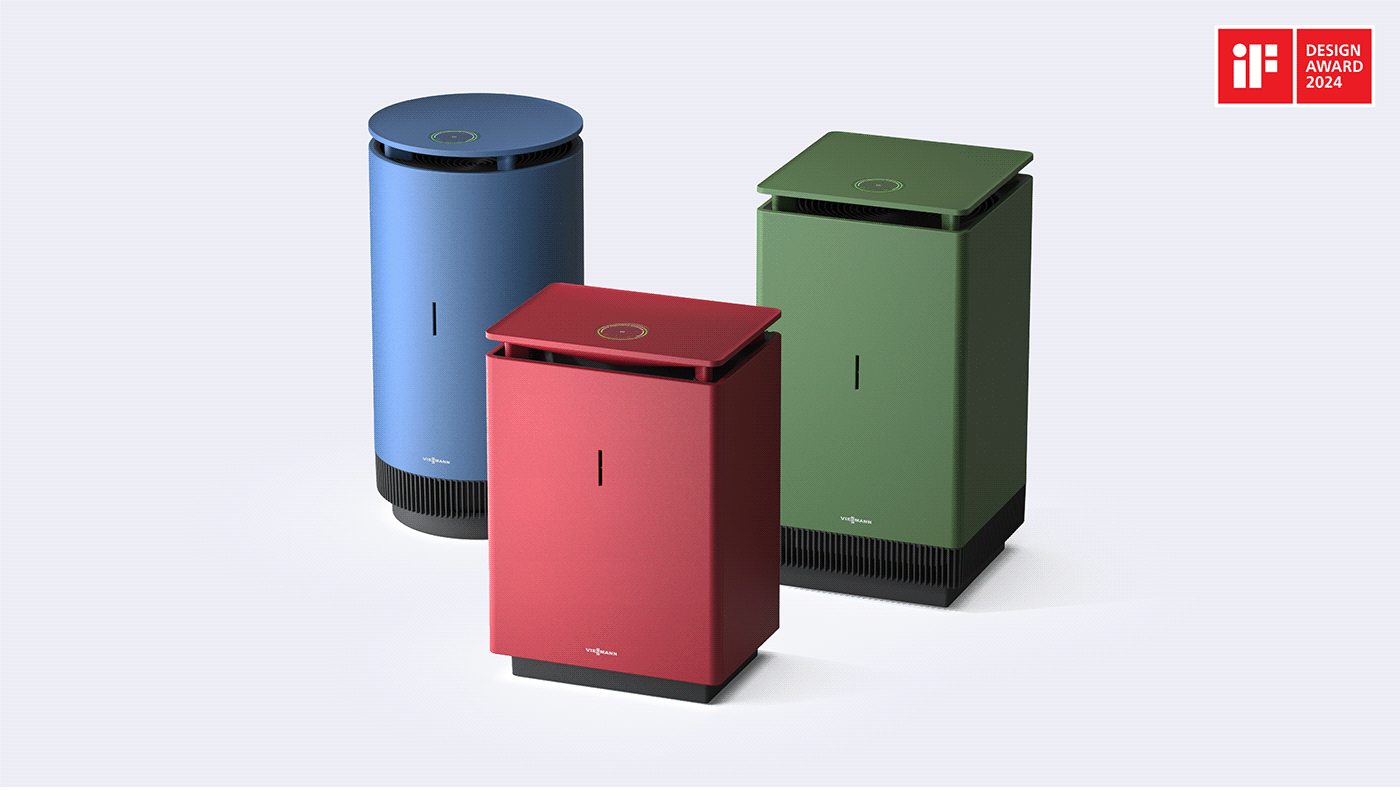 product design  air purifier industrial design  air 3D rendering Air purifier design viessmann if design award marie tranchet