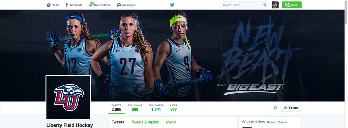 hockey field hockey Big East conference poster Billboards beast claws sport athletics retouch Liberty NCAA college University