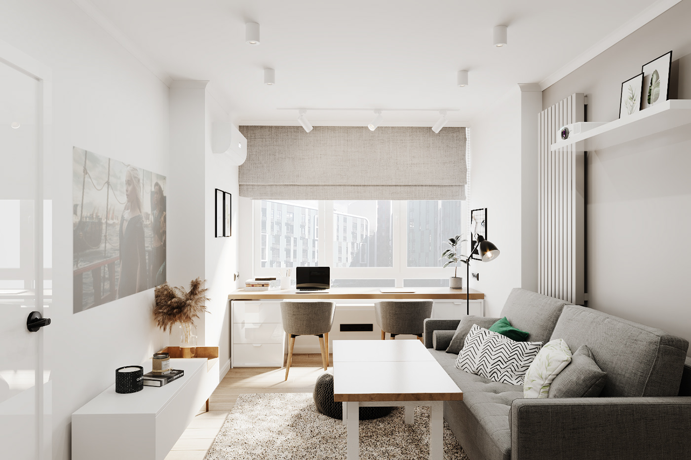 coronarenderer design house huge Interior interiors Kyiv mimimalism scandinavian home smart flat