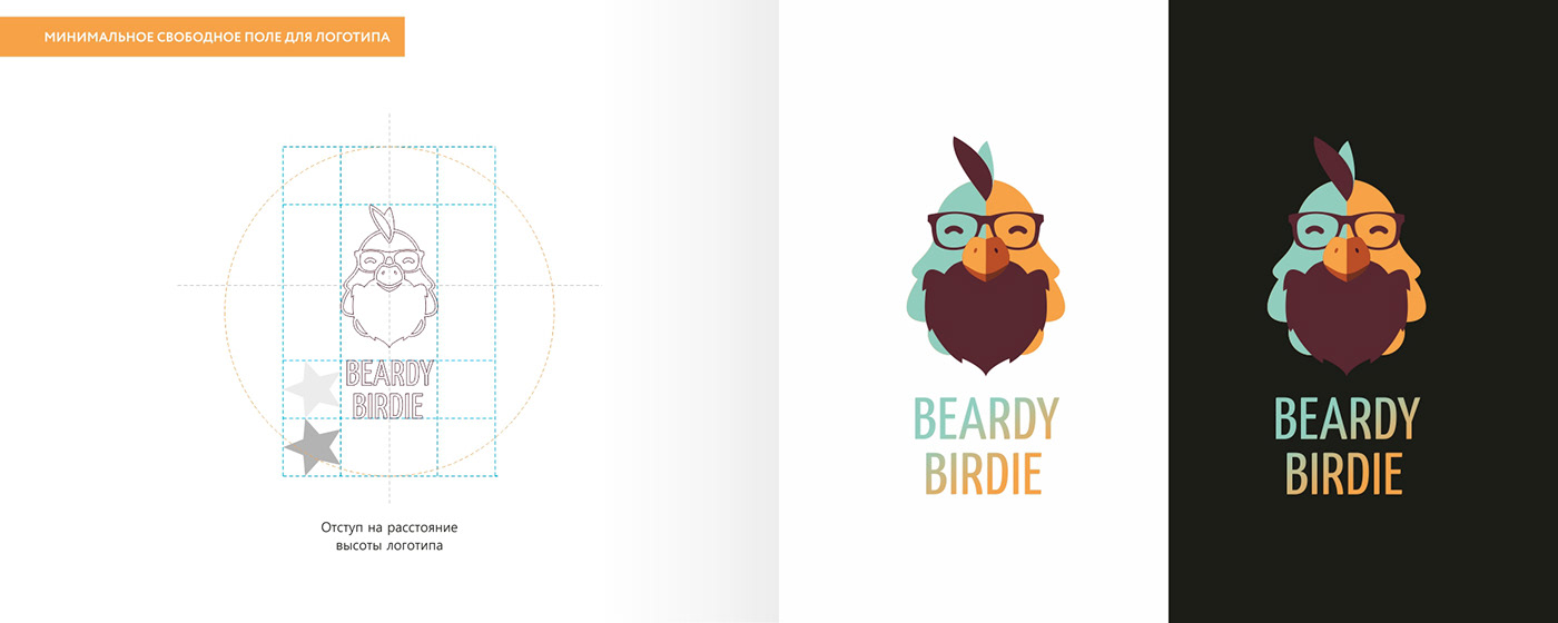 beardy birdie логотип фирменный стиль стиль brand Logotype logo дизайн