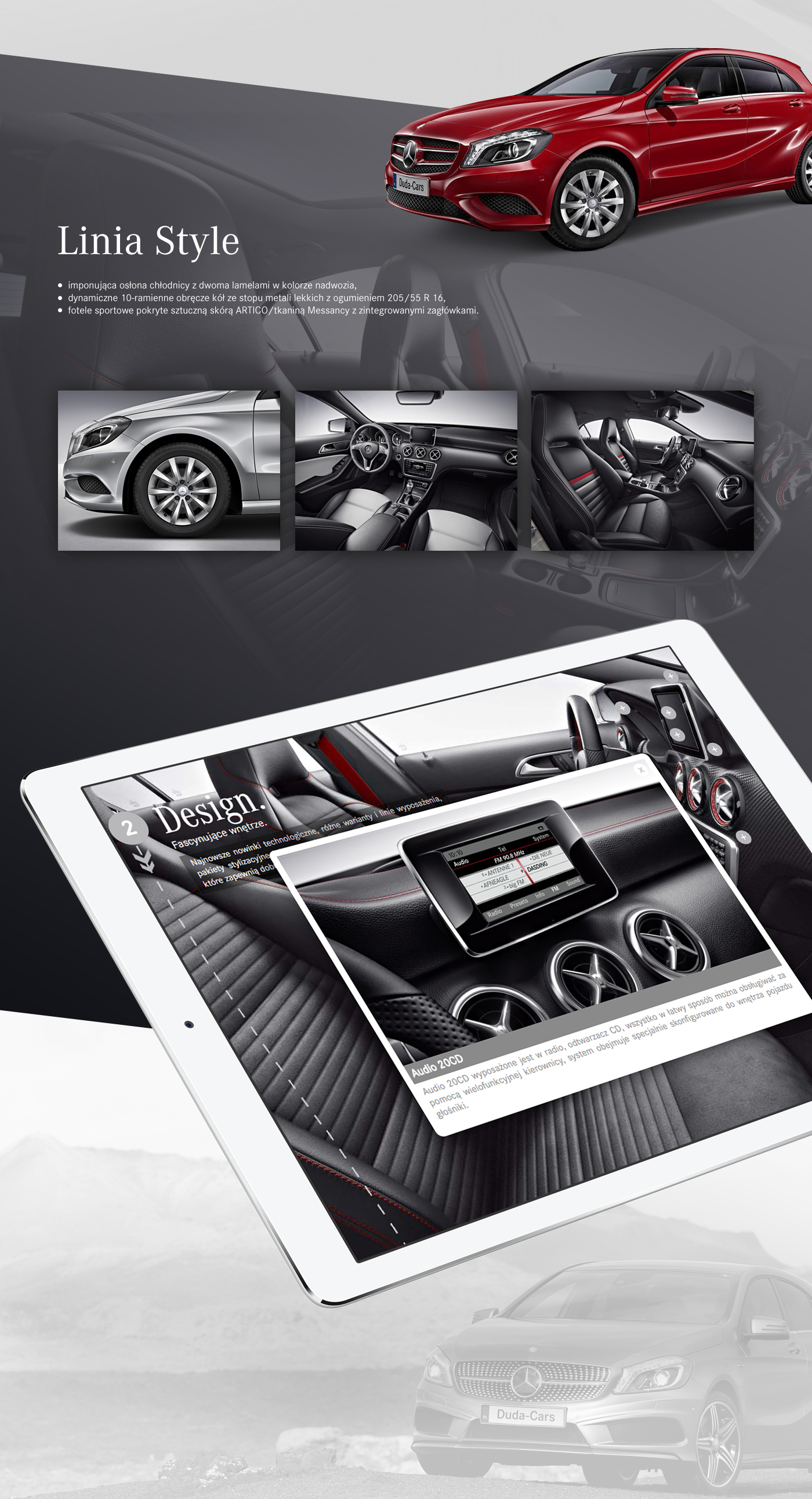 ux UI Webdesign onepage parallax Web design graphic mercedez Benz duda adstone poland poznan car