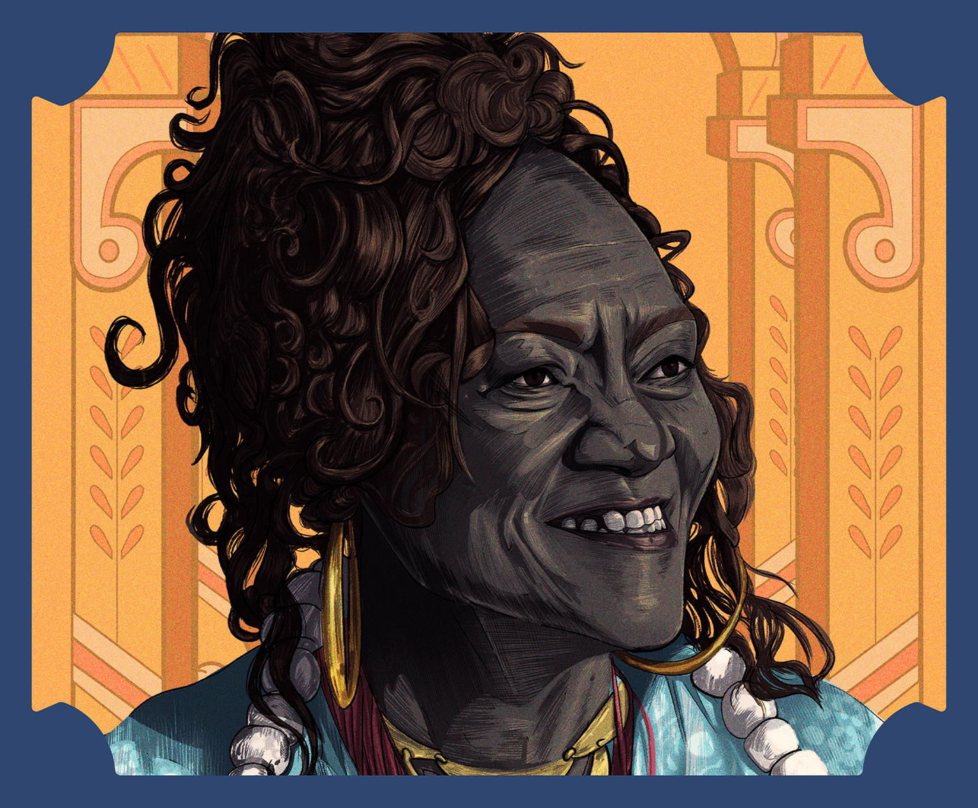 A imagem contem a representação da mulher negra Lucia Simão do jogo de cartas: Siará.
