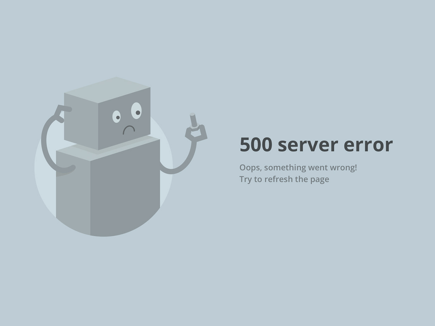 error error 500 Error page ILLUSTRATION  robot vector Webdesign Wrong