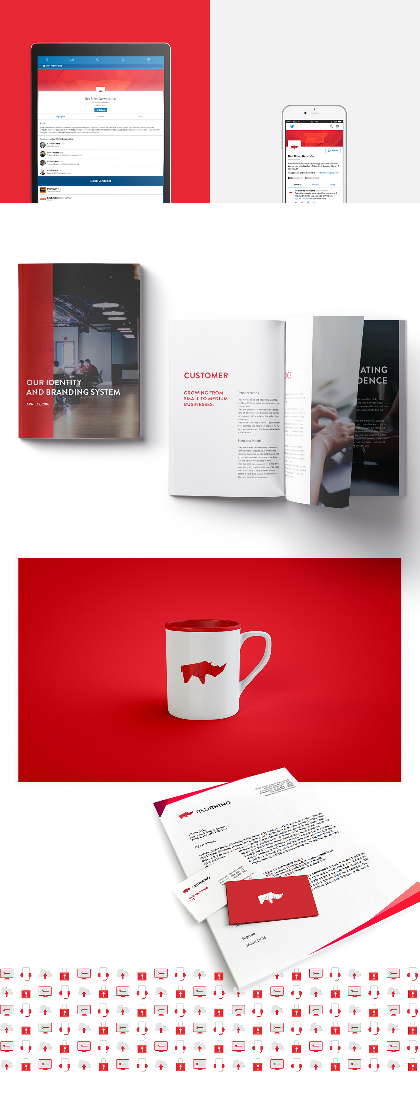 branding  identity UI Web Design  Responsive red rhino