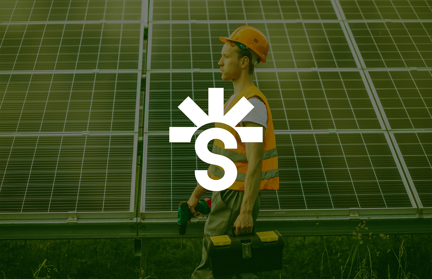 Solar panel power logo Branding, Brand Identity