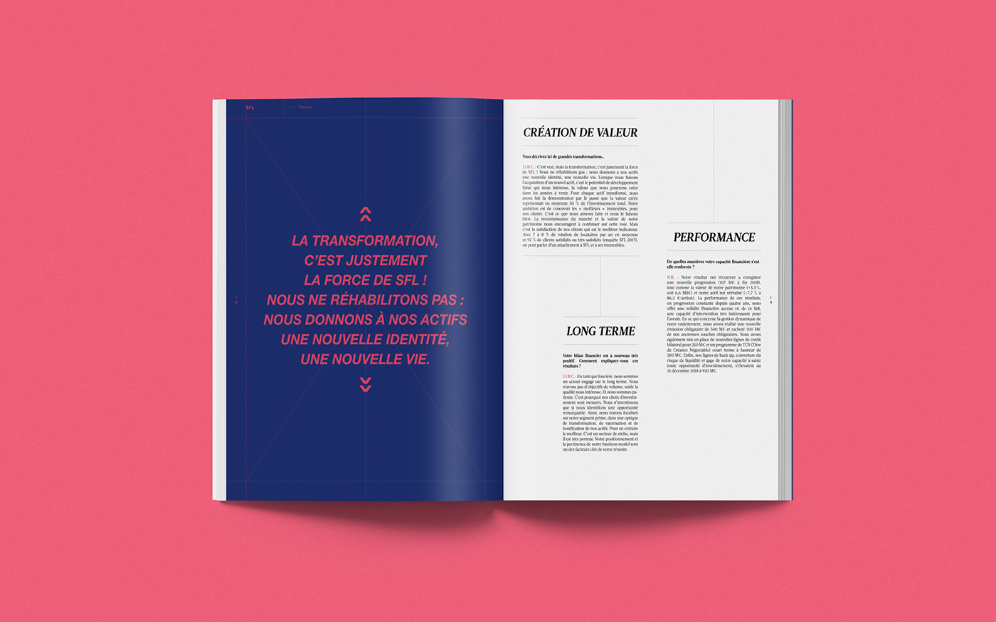 editorial graphic design  print typography   annual report SFL  art direction 