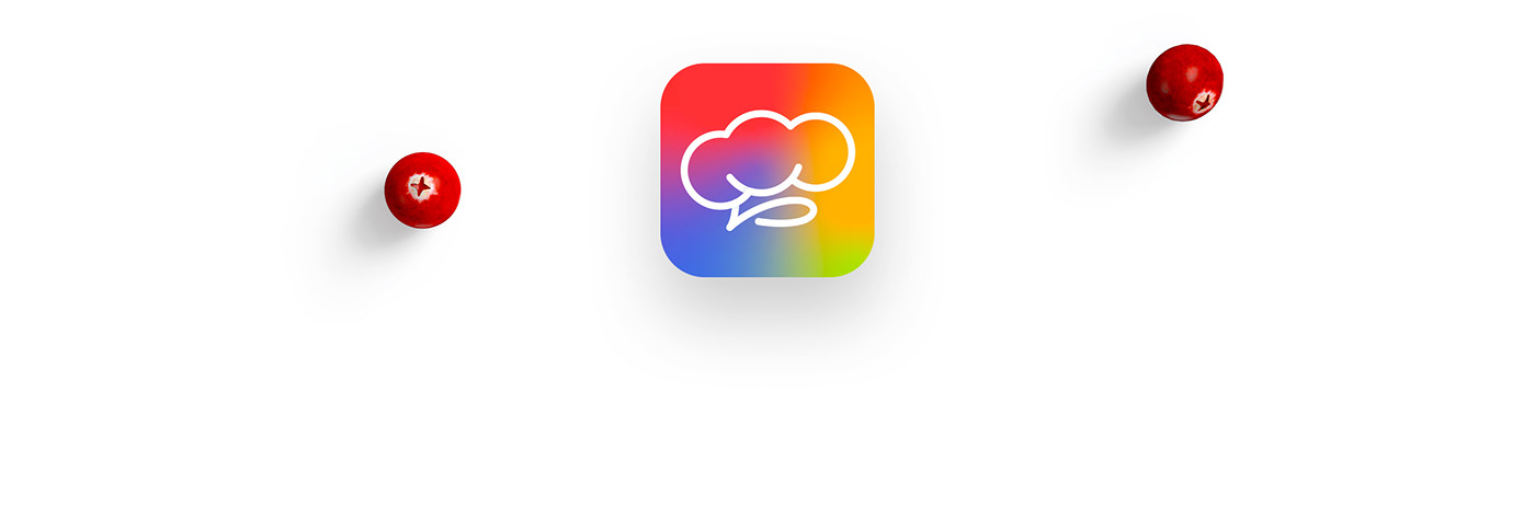 app Icon colorful smart phone UI ux cookbook cooking brand motion