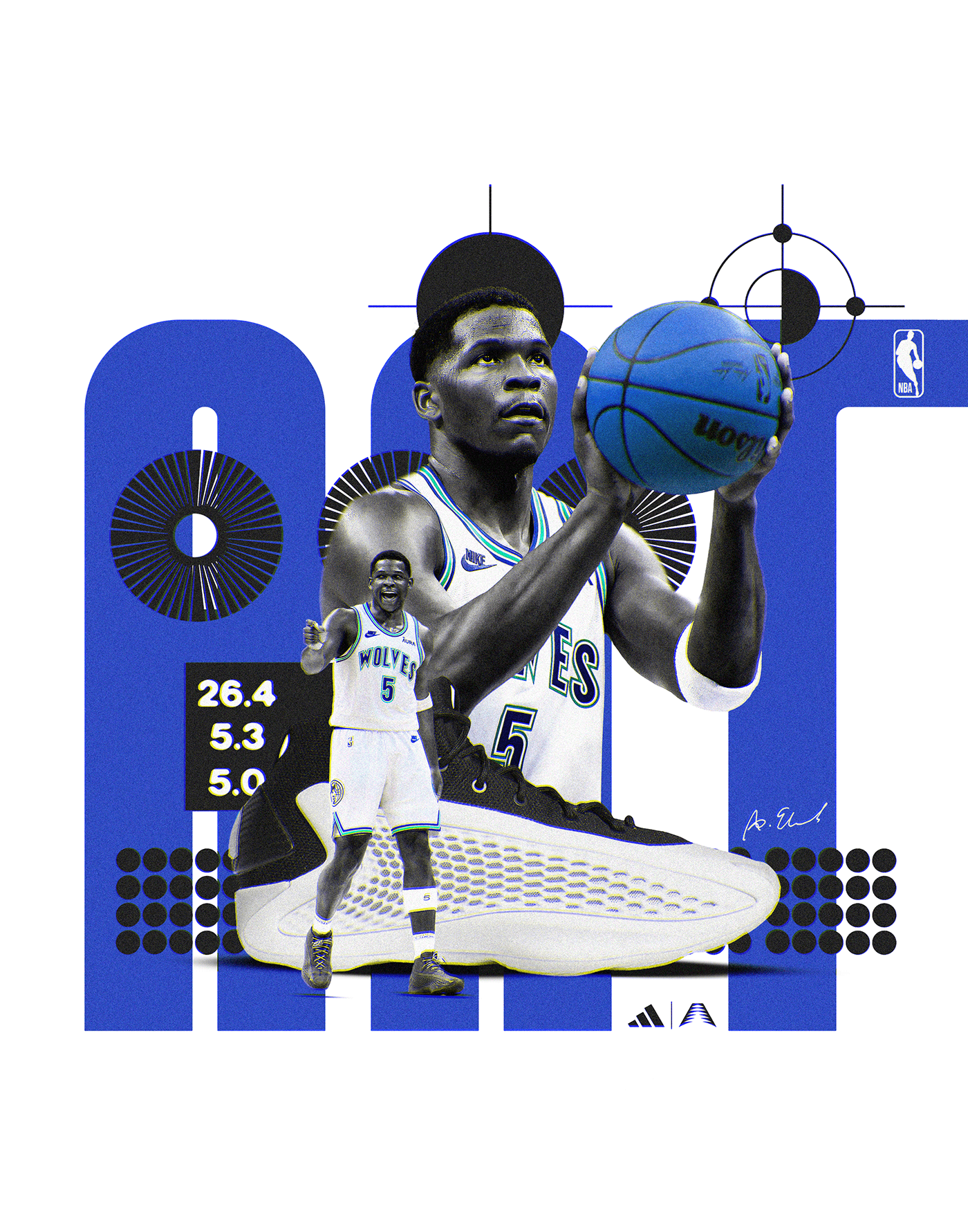 NBA basketball timberwolves minnesota sports Graphic Designer Anthony Edwards
