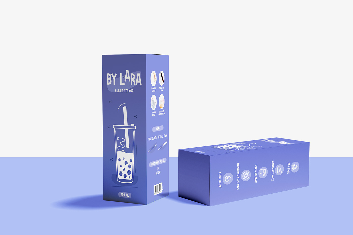 box design Packaging Brand Design Advertising  Mockup 3D Rendering Mueen Haider box bubble tea cup