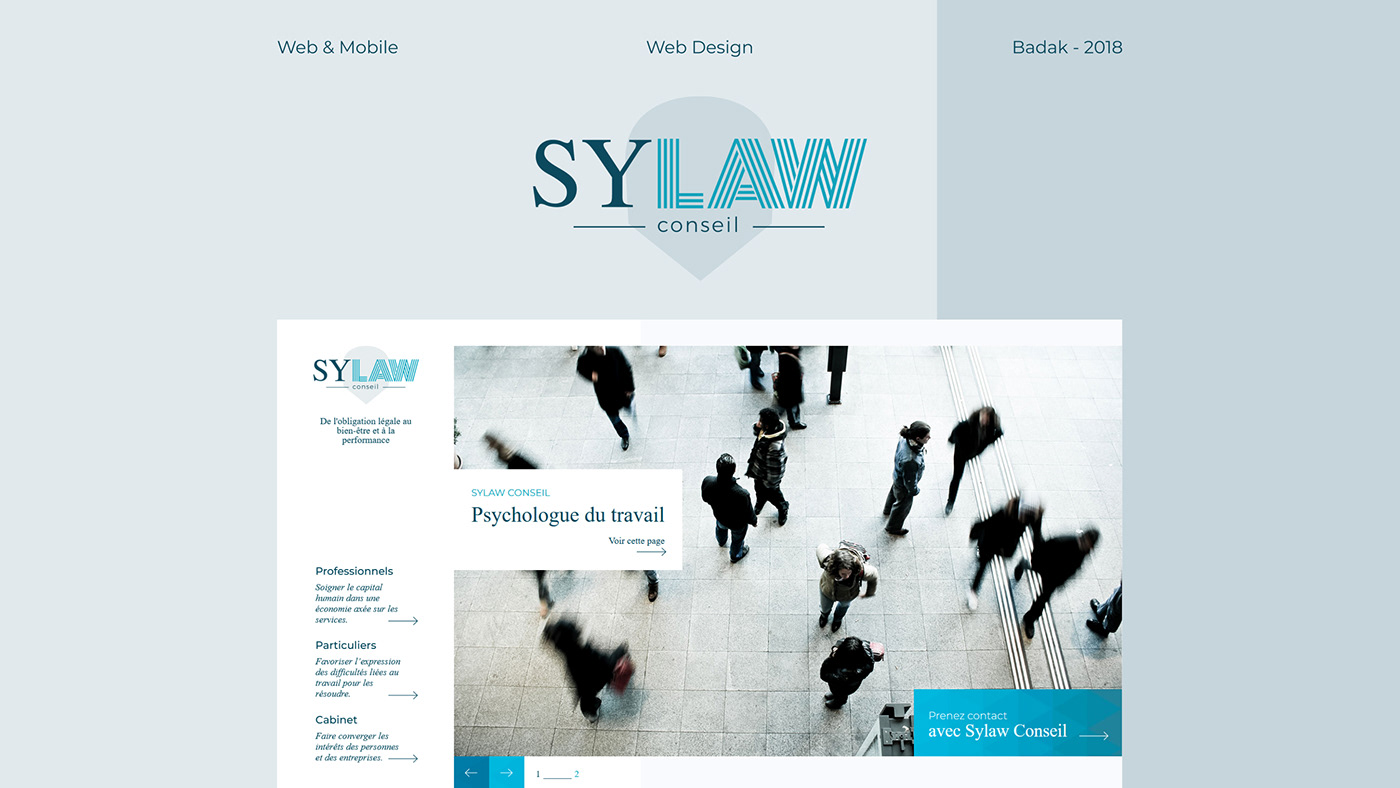 Aperçu du projet de web design pour le cabinet de psychologie au travail, Sylaw Conseil