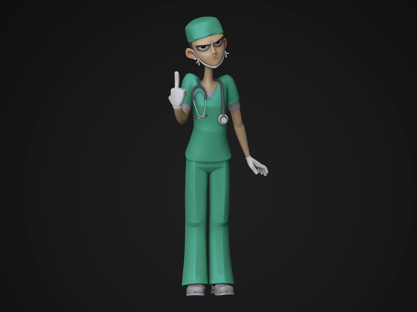 COVid doctor home medic Render Sculpt Stay toy Zbrush