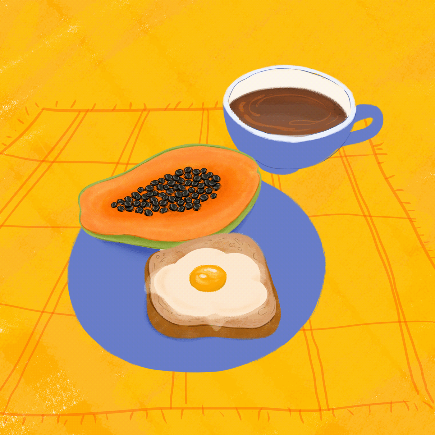 Food  breakfast ILLUSTRATION  Drawing  Digital Art  Graphic Designer