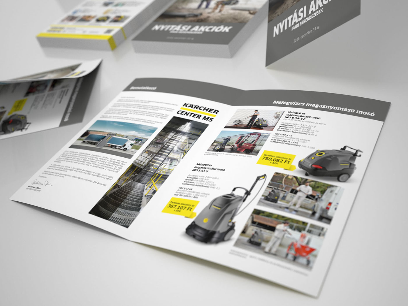 Advertising  brochure karcher yellow branding  catalog discount printdesign karcher cleaning machine
